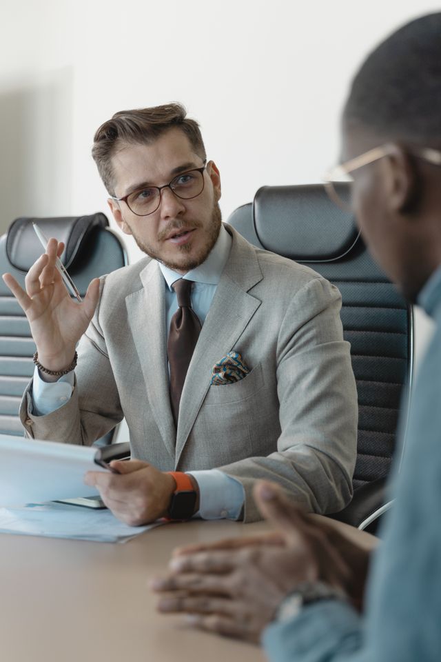 Candidate discussing a role in a job interview